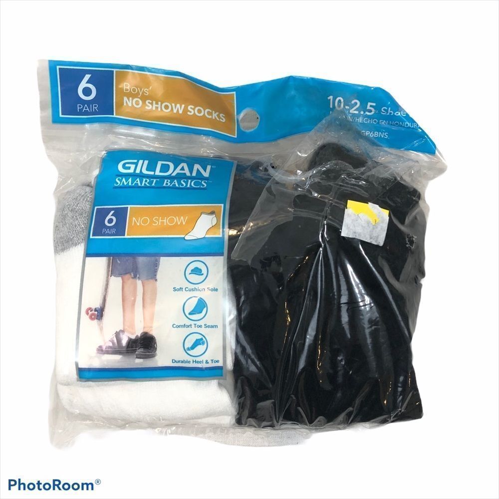 Brand New Gildans Boys Socks 6 Pack No Show‎